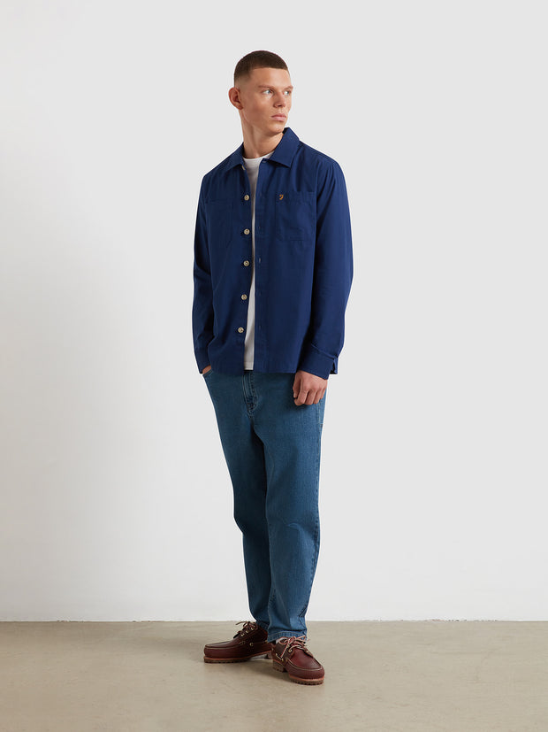 Ramsey Lightweight Overshirt (Midnight Blue) Styled