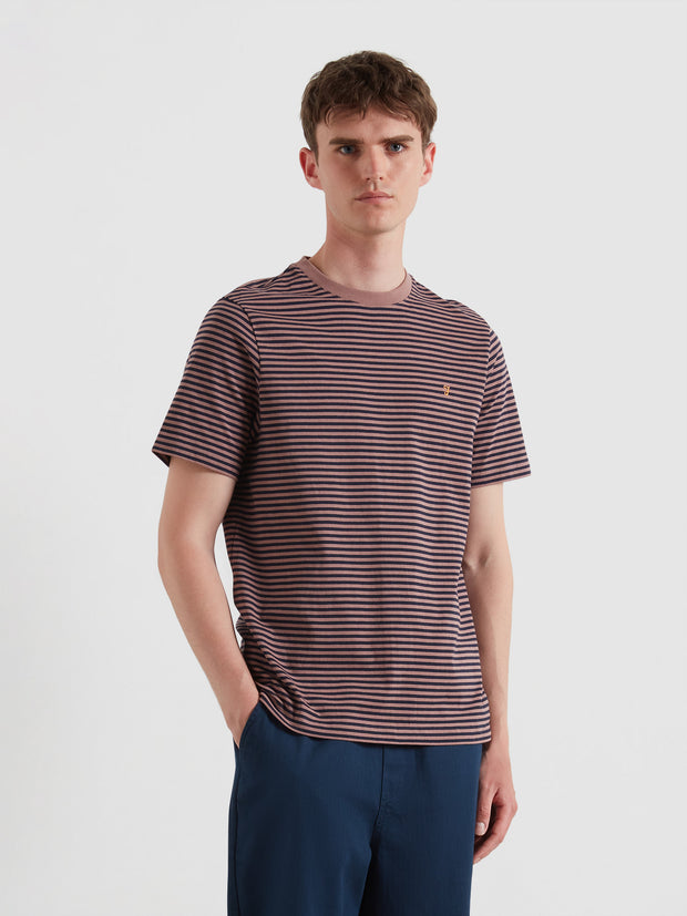 Castle Stripe T-Shirt (Dusky Mauve) Front