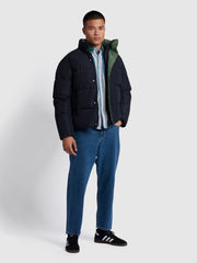 Umbria Casual Fit Long Sleeve Stripe Denim Shirt In Dark Ocean Green