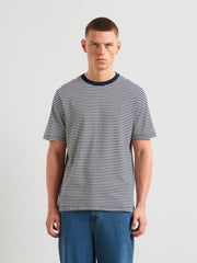 Rushden Striped T-Shirt (True Navy) Front