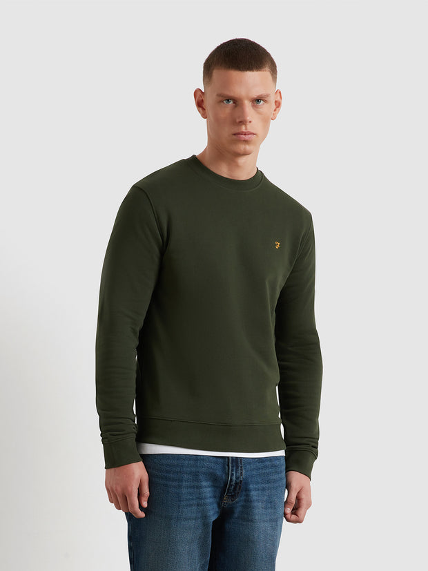 Hanbury Crew Neck Sweatshirt (Archive Olive Green) Front