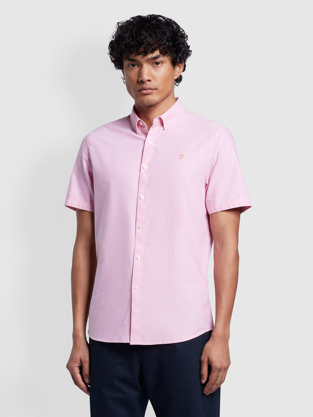 Brewer Short Sleeve Shirt In Coral Pink