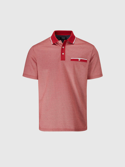 Nelson Golf Polo Shirt In Red White