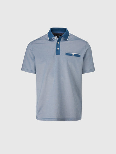 Nelson Golf Polo Shirt In Dusky Blue