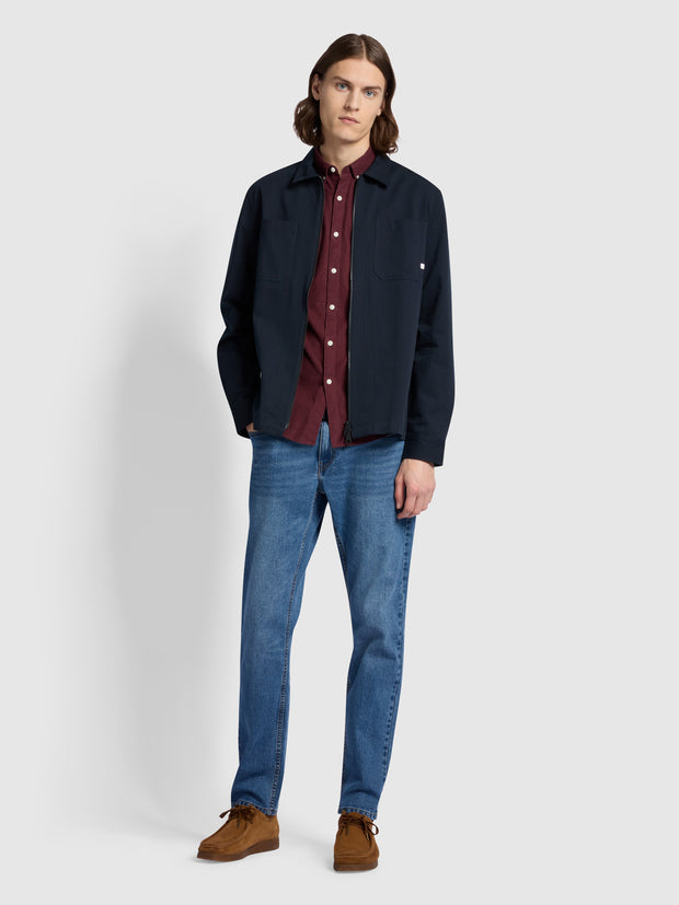 Fontella Slim Fit Long Sleeve Corduroy Shirt In Farah Red
