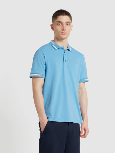 Maxwell Tipping Short Sleeve Polo Shirt In Arctic Blue