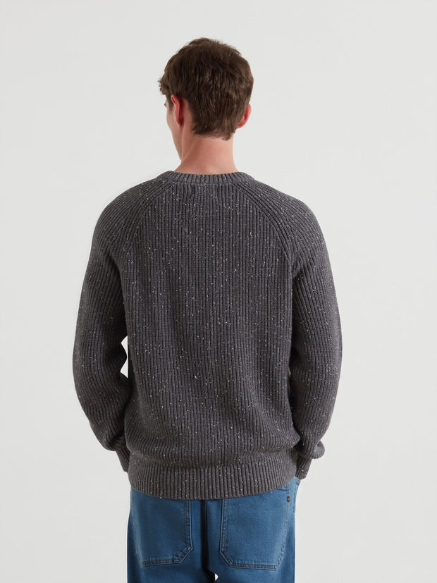 Sage Nepped Sweater (Grey Shade) Back