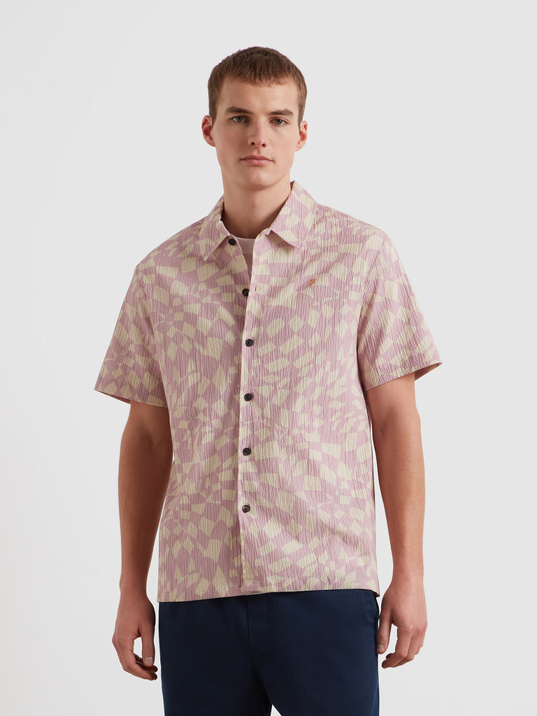 Angelo Checker Print Short Sleeve Shirt Birch