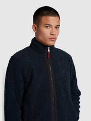 Abruzzo Regular Fit Borg Fleece Sweatshirt In True Navy