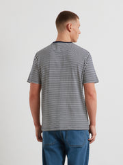 Rushden Striped T-Shirt (True Navy) Back