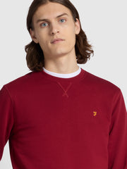 Tim Slim Fit Crew Neck Sweatshirt In Warm Red