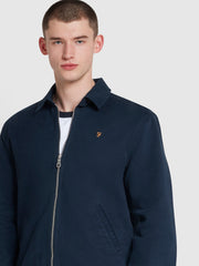 Cane Organic Cotton Harrington Style Jacket In True Navy