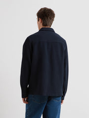 Castlefield Waffle Overshirt (True Navy) Back