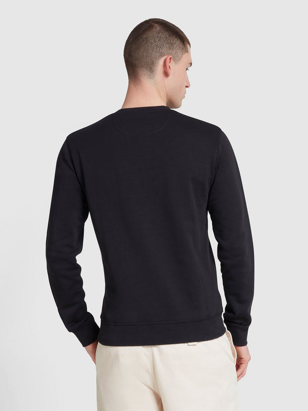 Tim Organic Cotton Crew Neck Sweatshirt In Black