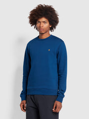 Tim Organic Cotton Crew Neck Sweatshirt In Blue Peony