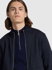 Sorrento Regular Fit Loopback Full Zip Sweatshirt In True Navy