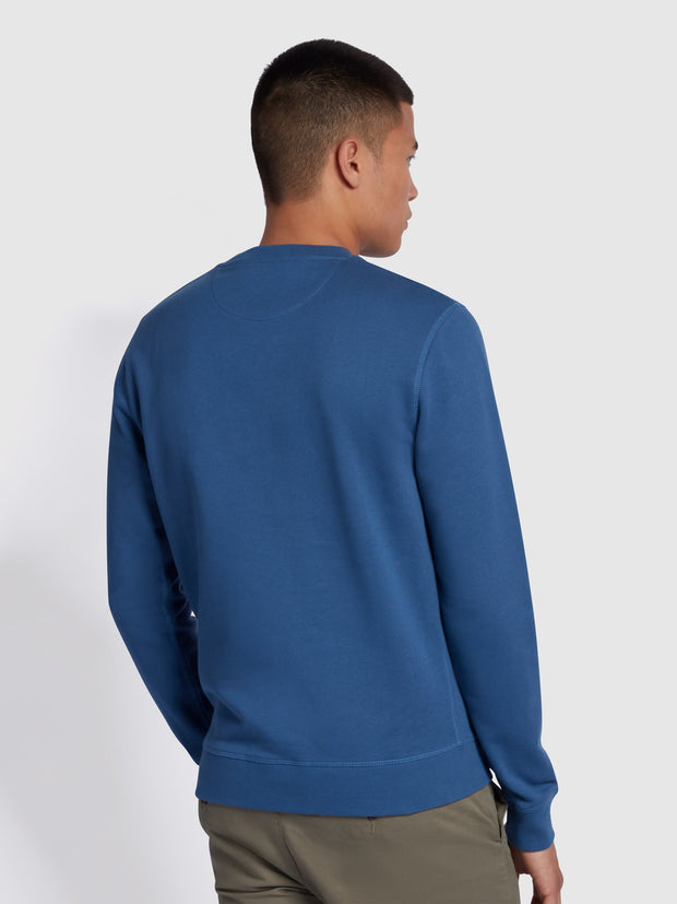 Tim Slim Fit Crew Neck Sweatshirt In Steel Blue