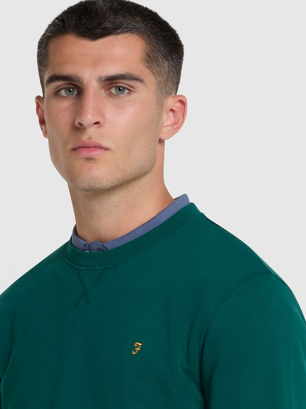 Tim Oraganic Cotton Crew Neck Sweatshirt In Botanic Green