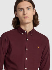 Fontella Slim Fit Long Sleeve Corduroy Shirt In Farah Red