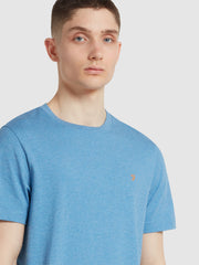 Danny Regular Fit Organic Cotton T-Shirt In Arctic Blue Marl