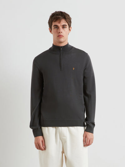Redchurch Merino Wool Quarter Zip Sweater (Submarine Grey) 