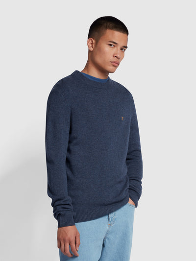 Birchall Slim Fit Crew Neck Sweater In Sailor Blue