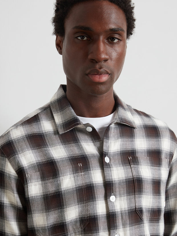 Lavelle Check Overshirt (Black Brown) Detail