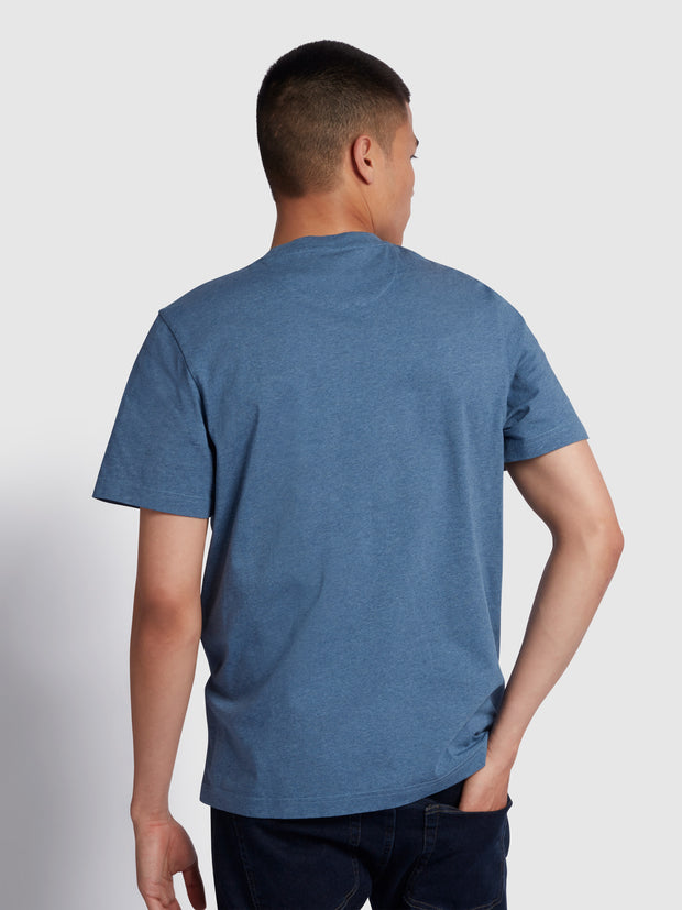 Danny Regular Fit Organic Cotton T-Shirt In Dark Denim Marl