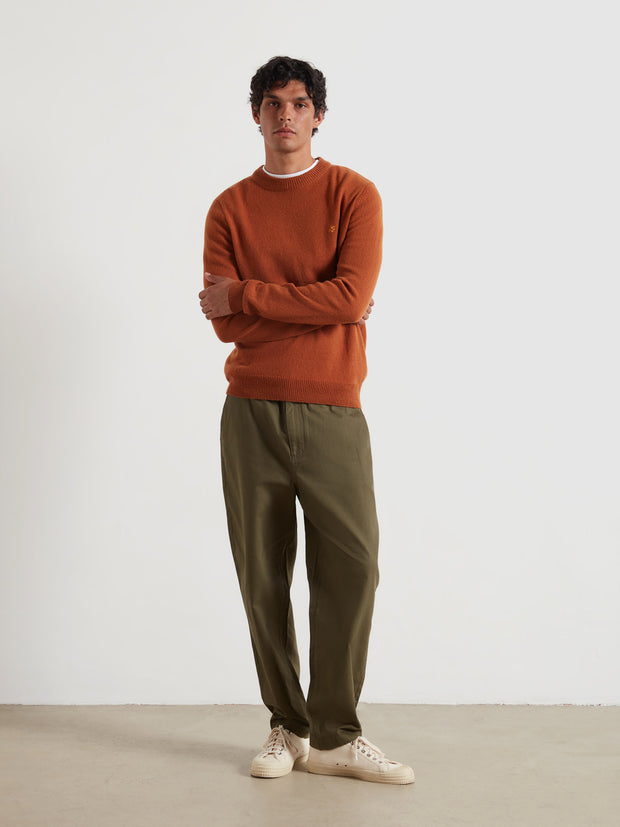 Maidstone Lambswool Sweater (Burnt Ochre) Styled