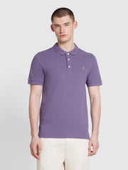 Blanes Organic Cotton Short Sleeve Polo Shirt In Slate Purple