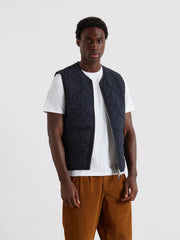 Campbell Quilted Gilet (True Navy) Front
