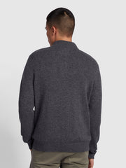 Birchall Slim Fit Quarter Zip Sweater In Farah Grey Marl