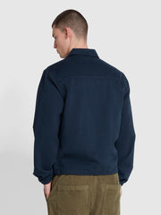 Cane Organic Cotton Harrington Style Jacket In True Navy