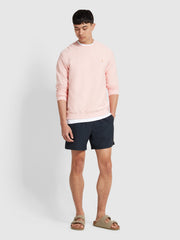 Galli Twill Crew Neck Sweatshirt In Powder Pink