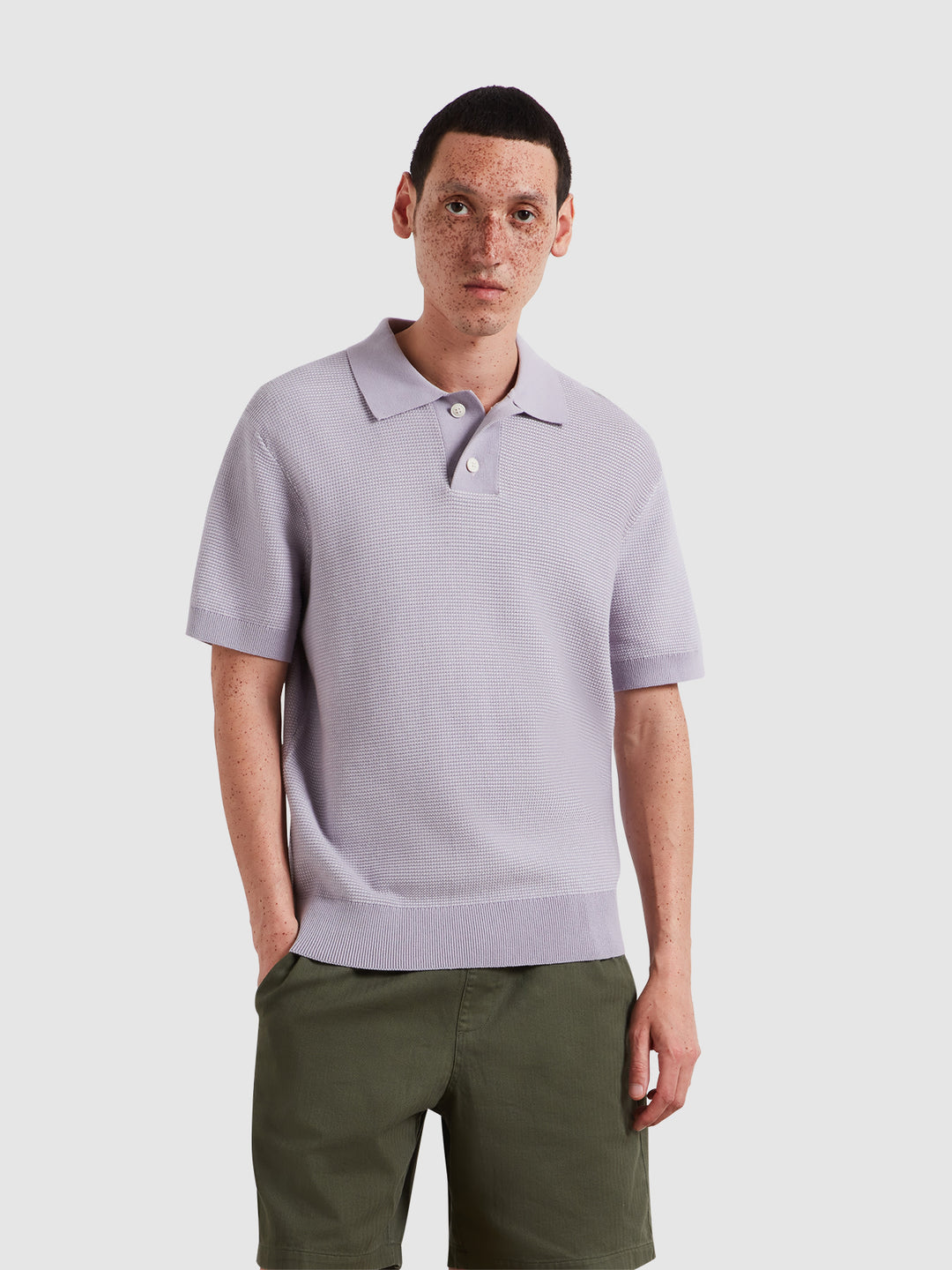 Birch Knitted Polo Shirt In Purple | Farah® Online