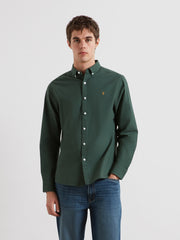 Brewer Slim Fit Organic Cotton Oxford Shirt (Poplar Green) Front