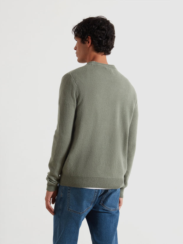 Maidstone Lambswool Sweater (Tarragon Green) Back