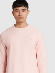 Galli Twill Crew Neck Sweatshirt In Powder Pink