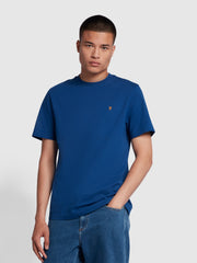 Danny Regular Fit Organic Cotton T-Shirt In Blue Peony