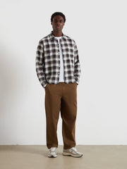 Lavelle Check Overshirt (Black Brown) Styled