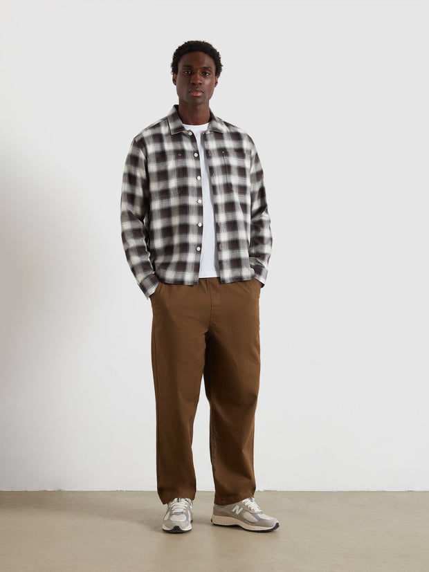Lavelle Check Overshirt (Black Brown) Styled