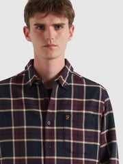 Christian Check Overshirt (Bordeaux) Detail