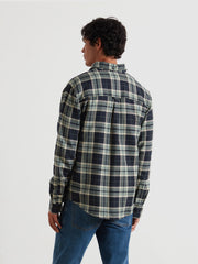Christian Check Overshirt (Tarragon Green) Back