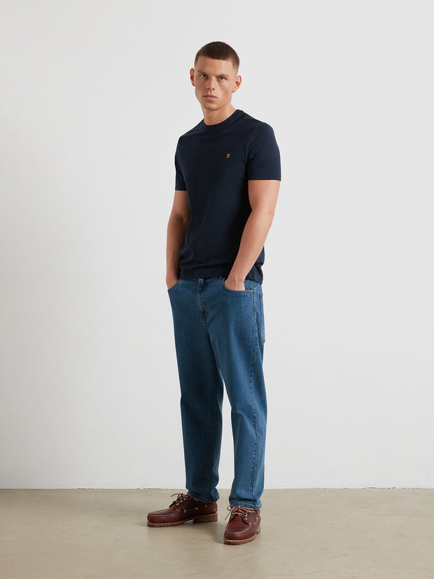 Barnet T-Shirt (True Navy) Styled