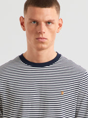 Rushden Striped T-Shirt (True Navy) Detail