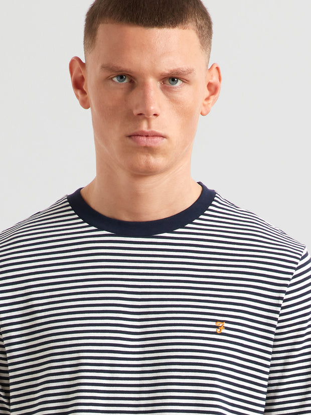 Rushden Striped T-Shirt (True Navy) Detail