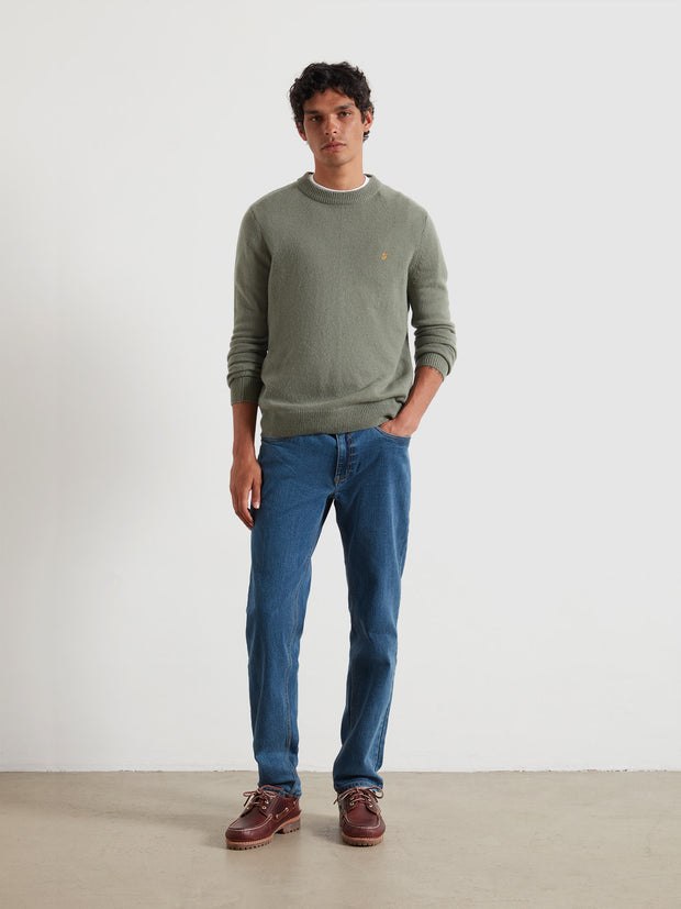 Maidstone Lambswool Sweater (Tarragon Green) Styled
