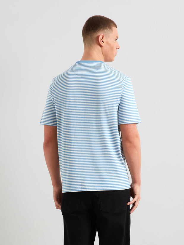 Rushden Striped T-Shirt (Reef Blue) Back