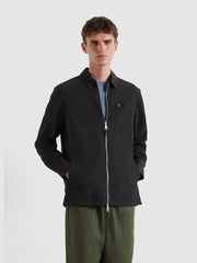 Fintoni Zipped Overshirt (Black) Front