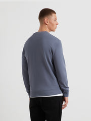 Hanbury Crew Neck Sweatshirt (Battleship Blue) Back